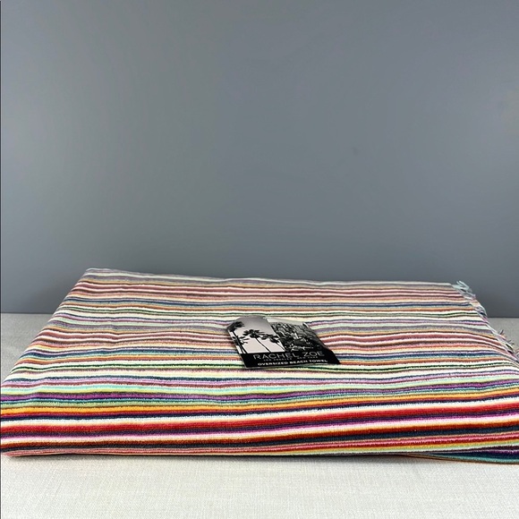 Rachel Zoe Other - Rachel Zoe Oversized Beach Towel Rainbow Striped 100% Cotton 40" x 70"NEW